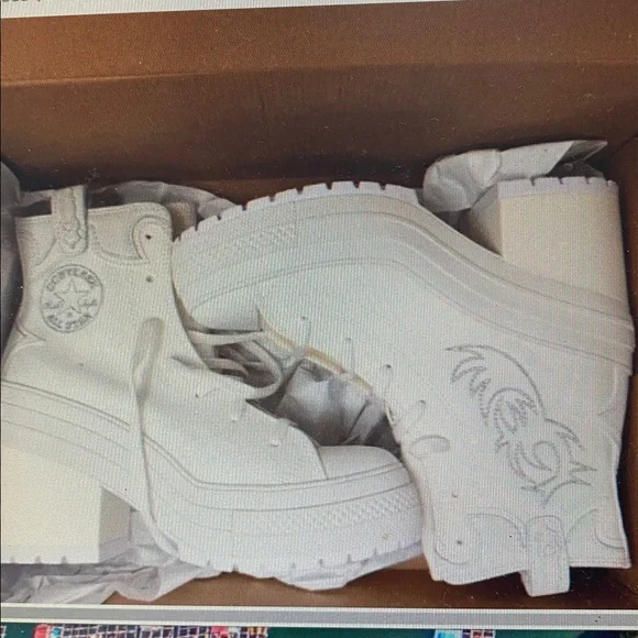 Converse Chuck Taylor 70DeLuxe Hi Western Platform White High-TopSneakers NIB9.5 - Picture 4 of 17
